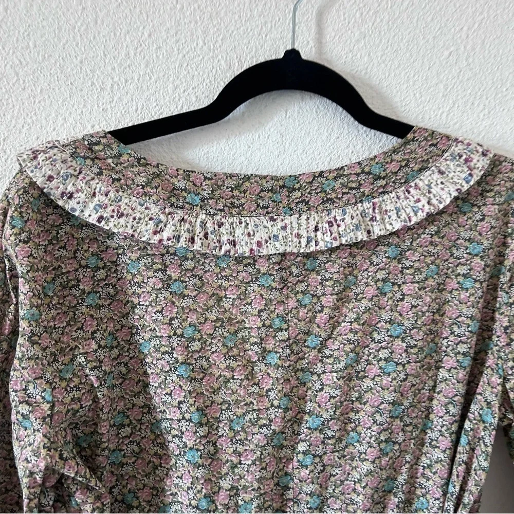 Ralph Lauren Denim Supply women’s Floral Midi Dress Medium Flare Sleeve Cottage - Picture 12 of 14